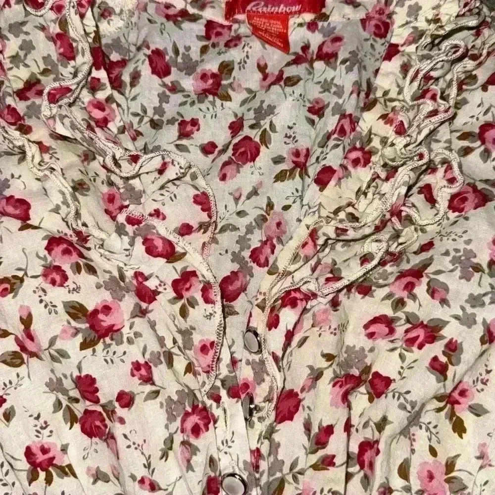 Rainbow Floral Off White Mini Dress - Picture 3 of 4